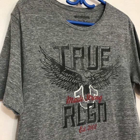 🧩True Religion Dark Grey Graphic Crewneck T-Shirt - Picture 3 of 7